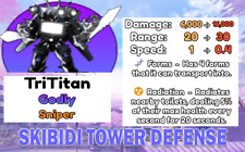 Used, Roblox - Skibidi Tower Defense " TriTitan " GODLY for sale  Shipping to South Africa