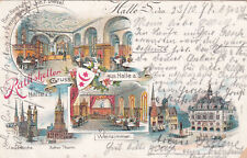 Litho AK Gruss aus Halle a.S. Rathskeller Weinzimmer Bier Restaurant 1897 +258, gebraucht gebraucht kaufen  Borna
