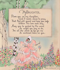 MAURINE HATHAWAY Antique XRare 1925 NOS BUZZA MOTTO Sympathy Poem, MY DAUGHTER for sale  Shipping to South Africa
