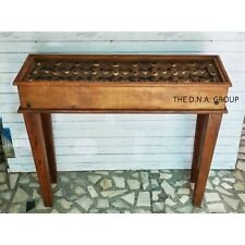 Usado, Mesa console de entrada de madeira indiana esculpida à mão em madeira maciça com latão ajustado  comprar usado  Enviando para Brazil