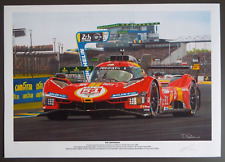 Used, Limited Edition Ferrari 499P 2023 Le Mans 24 Hours Motorsport Artwork Print A3 for sale  Shipping to South Africa