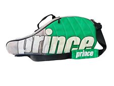 Prince Multi Tennis Racquet Bag Green Gray Black Side Pocket Shoulder Strap VGC, used for sale  Shipping to South Africa
