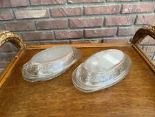 4 Princess House Fantasia Glass Individual Covered Casserole Oval Serving Dishes for sale  Shipping to South Africa
