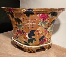 Vaso de flores oval curvilíneo chinês de porcelana canelada com suporte comprar usado  Enviando para Brazil