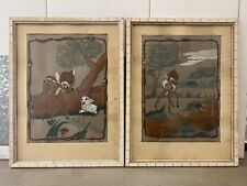 Used, 🔥 Fine Antique Old Vintage Disney Art BAMBI Deer Thumper Paintings (2), 1940s for sale  Shipping to South Africa