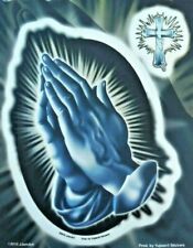 Adesivo adesivo mãos de oração fé católica cristã Jesus 4,3/4" x 6,1/2"  comprar usado  Enviando para Brazil