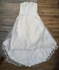 Used, Davids Bridal Wedding Dress Strapless Beaded Zip-up Train Boning-in 16W White for sale  Shipping to South Africa