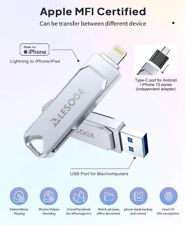 MFi Certified Flash Drive 128GB for iPhone USB Memory Stick, Stick High... , used for sale  Shipping to South Africa