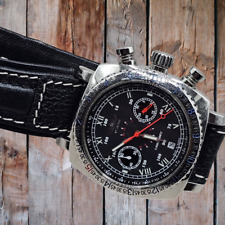 Relógio de pulso masculino Sikorski aviador cronógrafo pulseira de couro italiano $750 varejo, usado comprar usado  Enviando para Brazil