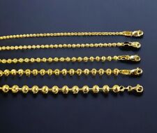 Pulseira de corrente de contas de ouro amarelo 14K 1,7 mm-5 mm redonda sólida todos os tamanhos reais comprar usado  Enviando para Brazil