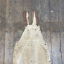 Carhartt Dungarees Mens Denim Y2K Carpenter Workwear Overalls, Beige, 38" for sale  Shipping to South Africa