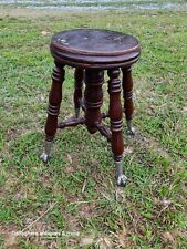 Antique Kids Child WOOD PIANO ORGAN STOOL Glass Claw Ball Feet Children Rare for sale  Shipping to South Africa