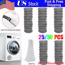 50Pcs Washing Machine Lint Traps Snare Drain Filter Screen Steel Wire Mesh Ties for sale  Shipping to South Africa