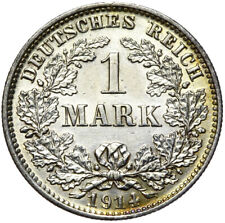 Używany, Rzesza Niemiecka - J. 17 - moneta - 1 marka 1914 E - srebro 900 - połysk stemplowy UNC na sprzedaż  PL