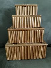 Caixas de bambu vintage com tampas conjunto de 4 caixas de aninhamento década de 1970’s comprar usado  Enviando para Brazil
