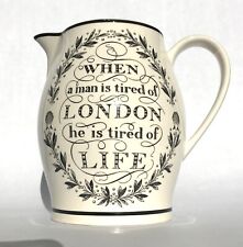 Ceramic pitcher The London Jug by Wedgwood "When a man is tired of London...", used for sale  Shipping to South Africa