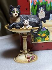 Usado, Estatueta vintage 1999 Lang & Wise 1ª edição "Keeping Watch" 2 gatos em um pedestal comprar usado  Enviando para Brazil