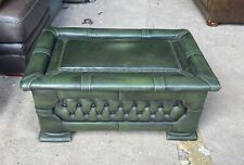 Used, Green Leather Chesterfield footstool Ottoman Pouffe FREE DELIVERY for sale  Shipping to South Africa
