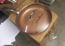 Placa de inducción redonda de acero inoxidable de 10" Copper Chef sartén con tapa antiadherente segunda mano  Embacar hacia Argentina