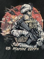 US Marine T Shirt 2XL Mens Helicopter Hummer Humvee M16 Gun Fallen Not Forgotten for sale  Shipping to South Africa