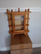 Vtg Wood Glass Door Wall Hanging Display Curio Cabinet 3 Shelfs for sale  Shipping to South Africa