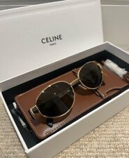 Óculos de sol feminino CELINE oval/metal com armação dourada comprar usado  Enviando para Brazil
