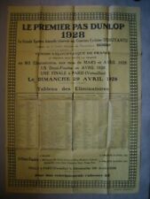 Dunlop Poster 1928 "Le Premier Pas Dunlop" Bicycle Race Poster For Beginners for sale  Shipping to South Africa