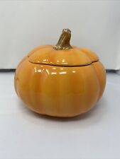 Teleflora Gifts Pumpkin Ceramic Cookie Jar & Lid 8" Tall, Halloween Decor for sale  Utica