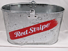 Red Stripe Jamaican Lager Beer Oval Oblong Galvanized Steel Bucket New MAN CAVE, used for sale  Shipping to South Africa