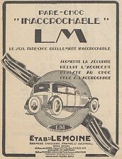 Z9084 Etab. LEMOINE - Pare-Choc LM -  Pubblicità d'epoca - 1928 Old advertising usato  Villafranca Piemonte
