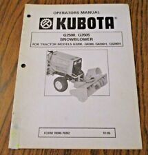 Kubota G2500 G25050 Snowblower Operator Manual G3200 G4200 G4200H G5200H Tractor for sale  Elizabeth