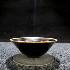 Xícara de chá douli de frango de frango dourado preto porcelana antiga 4,4", usado comprar usado  Enviando para Brazil
