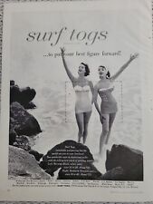 1956 Mujer Surf Togs Riviera Barritz Traje de Baño Vintage Moda Anuncio segunda mano  Embacar hacia Argentina