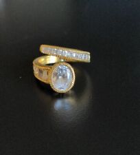 Judith Ripka 14K Gold Clad Diamonique CZ 6.22ctw Bella Luce Ring 925  for sale  Shipping to South Africa