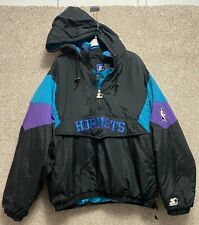 Vintage Charlotte Hornets Starter Pullover Hooded Jacket Mens Size 2XL Black for sale  Pharr