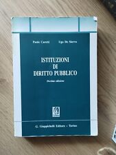 Istituzioni diritto pubblico. usato  Italia