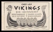 Publicité CHEZ LES VIKINGS BAR-RESTAURANT PARIS Vintage Ad Advertising 1931 segunda mano  Embacar hacia Argentina