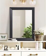  Black Rustic Mirrors for Wall Large 65x45cm Rectangle Wood Framed Mirror  for sale  Shipping to South Africa