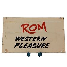 Western Pleasure Vintage Sign Metal Horse Stall Barn Cowboy Farm Ranch ROM Regis for sale  Shipping to South Africa