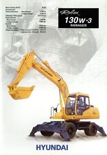 Hyundai 130 W-3 Radbagger Prospekt 2001 brochure wheel excavator Baumaschinen comprar usado  Enviando para Brazil