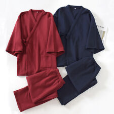 Conjunto de duas peças de pijama quimono masculino 2022 calças grossas loungewear, usado comprar usado  Enviando para Brazil