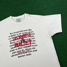 Vintage Romeo Juliet Shirt Mens M White Movie Promo Shakespeare Globe Art Tee, used for sale  Shipping to South Africa