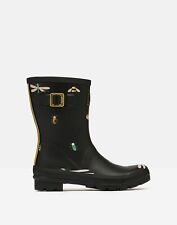 Joules Womens Molly Mid Height Printed Wellies - Black Bugs for sale  UK
