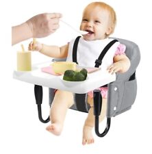Gancho dobrável portátil cinza Athradies para bebê com clipe cadeira alta assento elevador com bandeja, usado comprar usado  Enviando para Brazil