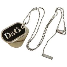 Dolce & Gabbana Silver Dog Tag Necklace for sale  Shipping to South Africa