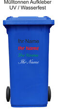 Bidoni della spazzatura adesivo con il suo nome 60 colori carattere selezione spazzatura 30cm usato  Spedire a Italy