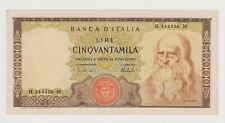 50000 LIRE LEONARDO H 114435 M  del 04.02.1974  BANKNOTES ITALY usato  Roma