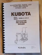 Parts list/parts list/Part Lists for Kubota K008-3, U10-3 for sale  Shipping to Ireland