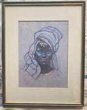 Gorgeous Rare Blue Lady African Lithograph WM OTTO Print . Tretchikoff Era for sale  Shipping to South Africa