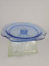 VTG Federal Depression Blue Glass Pedestal Cake Stand Madrid 10.25" Footed for sale  Shipping to South Africa